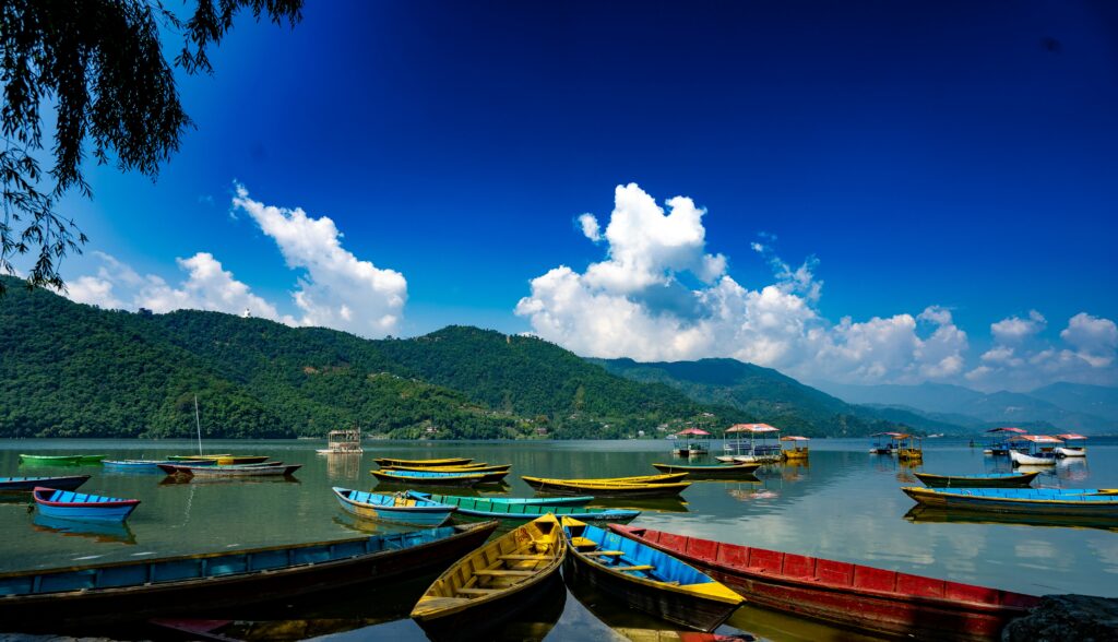 Phewa Lake Pokhara boating view – Nepal tour by Mitra Travels Raxaul